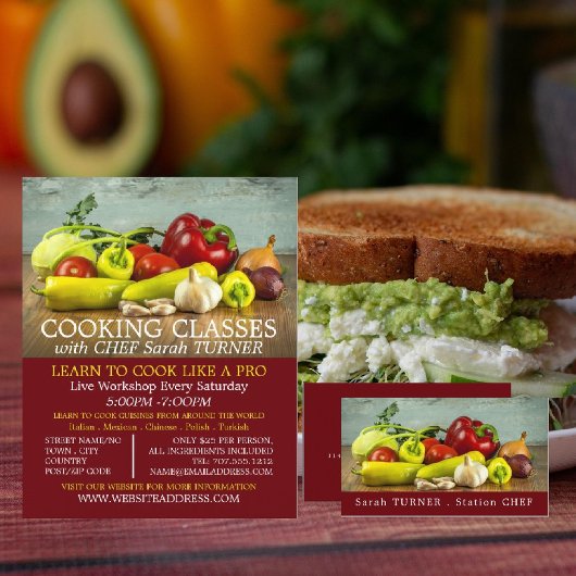 野菜選択、料理広告クラス チラシ