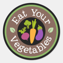 野菜食べおもしろいワードアートステッカー