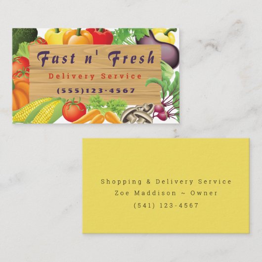 野菜食品デザイン配送サービス 名刺 (正面/裏面)