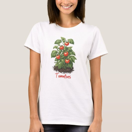 野菜8トマト，果物，ガーデニング，食品，植物 Tシャツ (正面)