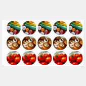 野菜，シャンピノン，トマト，キッチン ラベル (シート)