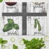 野菜&ハーブ素朴キッチンモダンフードアート キッチンタオル (折り畳み)