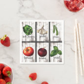 野菜&ハーブ素朴キッチンモダンフードアート スタンダードカクテルナプキン (インサイチュ)