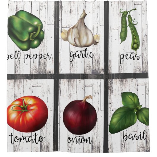 野菜&ハーブ素朴ファームハモダンウス シャワーカーテン (正面)