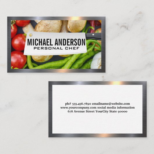 野菜 |ブッチャーナイフ |料理 名刺 (正面/裏面)