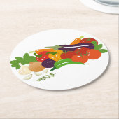 野菜 ラウンドペーパーコースター (アングル)