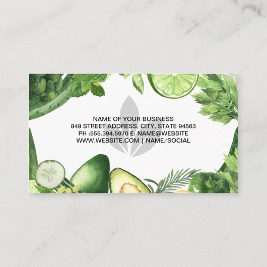 野菜 | 栄養士 名刺 (裏面)