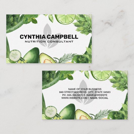 野菜 | 栄養士 名刺 (正面/裏面)