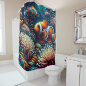 野華美化魚サンゴ礁アート シャワーカーテン (インサイチュ)