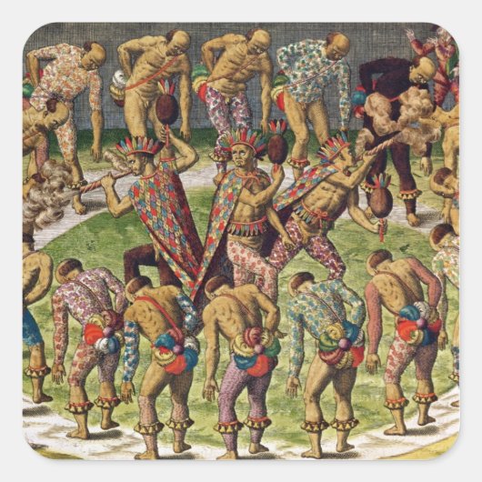 野蛮人お祝い スクエアシール (正面)