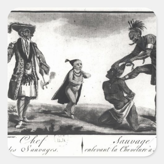 野蛮人の長が敵を火傷した スクエアシール (正面)