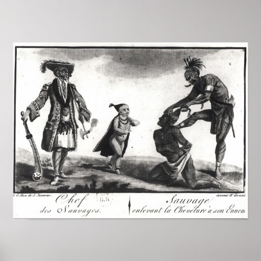 野蛮人の長が敵を火傷した ポスター (正面)