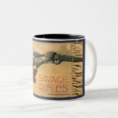 野蛮人はわめくインディアンを武装させます ツートーンマグカップ (正面右)