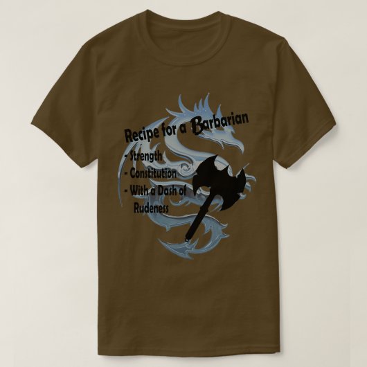 野蛮人レシピ Tシャツ (デザイン正面)