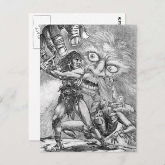 野蛮人対魔法使い;剣が勝つ!! ポストカード (正面/裏面)