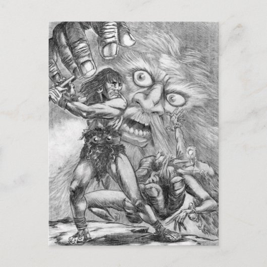 野蛮人対魔法使い；剣が勝つ!! ポストカード (正面)