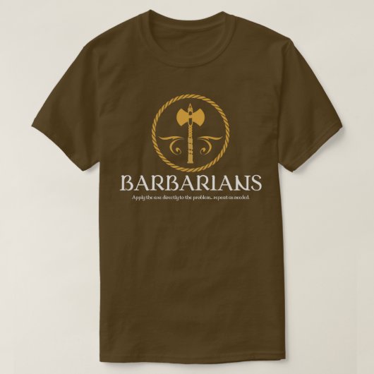野蛮族のテーブルトップRPG中毒者 Tシャツ (デザイン正面)