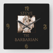 野蛮族パーソナライズされた兵 スクエア壁時計 (正面)