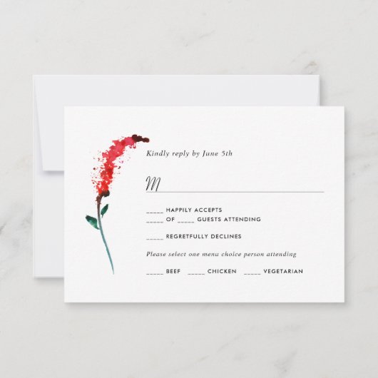 野野結婚花 出欠カード (裏面)