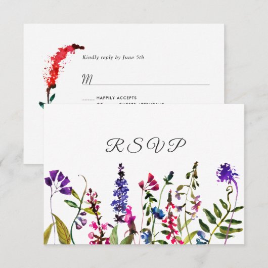 野野結婚花 出欠カード (正面/裏面)