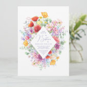 野鮮やか花シンプルフローラ洗礼 招待状 (スタンド正面)