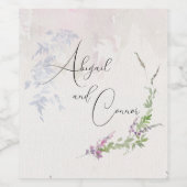 野鮮やか花ピンク紫 ワインラベル (シングルラベル)