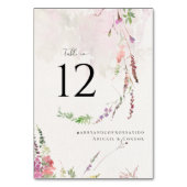 野鮮やか花桃色バイオレットイエロー テーブルナンバー (正面)