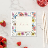 野鮮やか花結婚ナプキン スタンダードカクテルナプキン (インサイチュ)