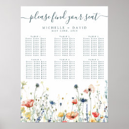 野鮮やか花結婚座図 ポスター
