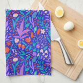 野鮮やか花 キッチンタオル (四つ折り)