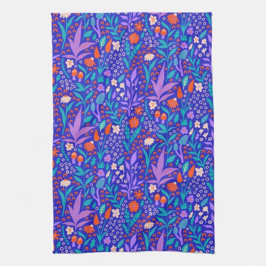 野鮮やか花 キッチンタオル (縦)