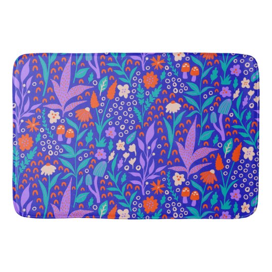 野鮮やか花 バスマット (正面)