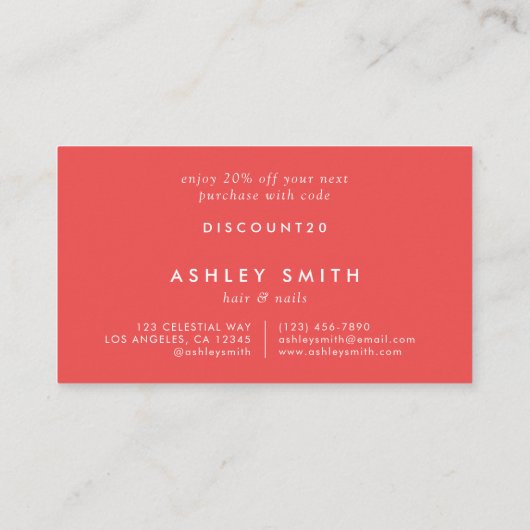 野鮮やか花 割引カード (裏面)