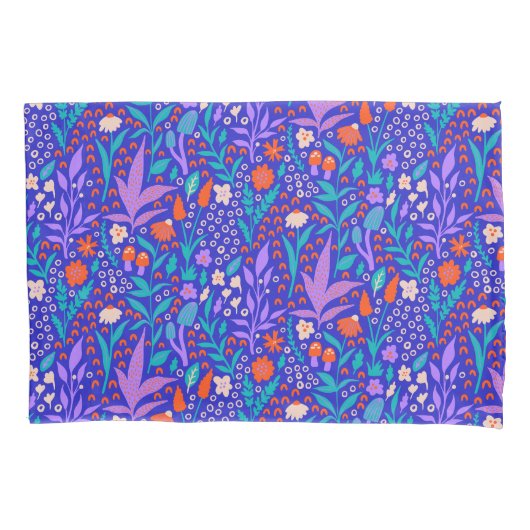 野鮮やか花 枕カバー (正面)