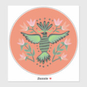 野鳥と花のカスタム シール (シート)