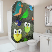 野鳥のショーカーテン シャワーカーテン (インサイチュ)