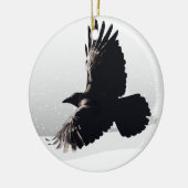 野鳥の妖精の鳥の飛行冬の雪 セラミックオーナメント (左)