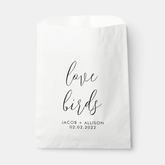 野鳥の種を愛する結婚紙吹雪 フェイバーバッグ (正面)
