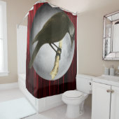 野鳥の芸術 – 月の烏 シャワーカーテン (インサイチュ)