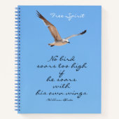 野鳥は海鳥の鳴き声を上げずに青く舞う ノートブック (正面)