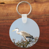 野鳥ヘロンのキーチェーン キーホルダー (正面)