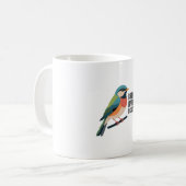 野鳥観察レベル:取り付けカラフル- Birdwatcher Des コーヒーマグカップ (正面左)