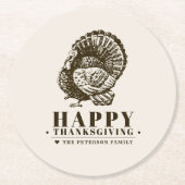 野鳥 |感謝祭 ラウンドペーパーコースター (正面)