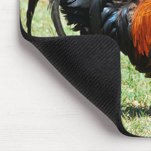 野鶏の赤いジャングル鶏カウアイハワイ マウスパッド (コーナー)