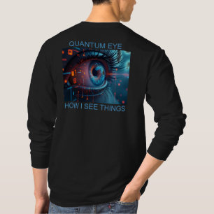 量子の目 ブラック メンズ ロングスリーブTシャツ bk Tシャツ