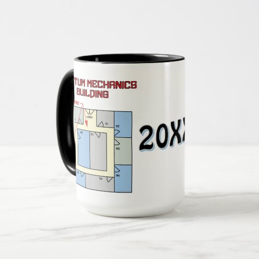 量子カラフル整備士建物 マグカップ (正面左)