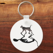 量子シュレディンガー猫重ね合わせ鍵鎖 キーホルダー (正面)