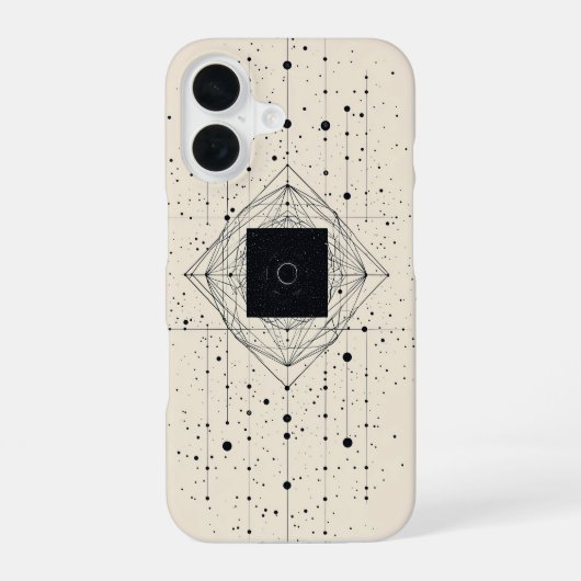 量子センターグリッド iPhone 16ケース (裏面)