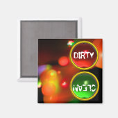 量子バブルと赤い緑の宝石ダーティクリーン マグネット (正面/裏面)