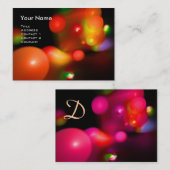 量子バブルモノグラム鮮やか赤 名刺 (正面/裏面)